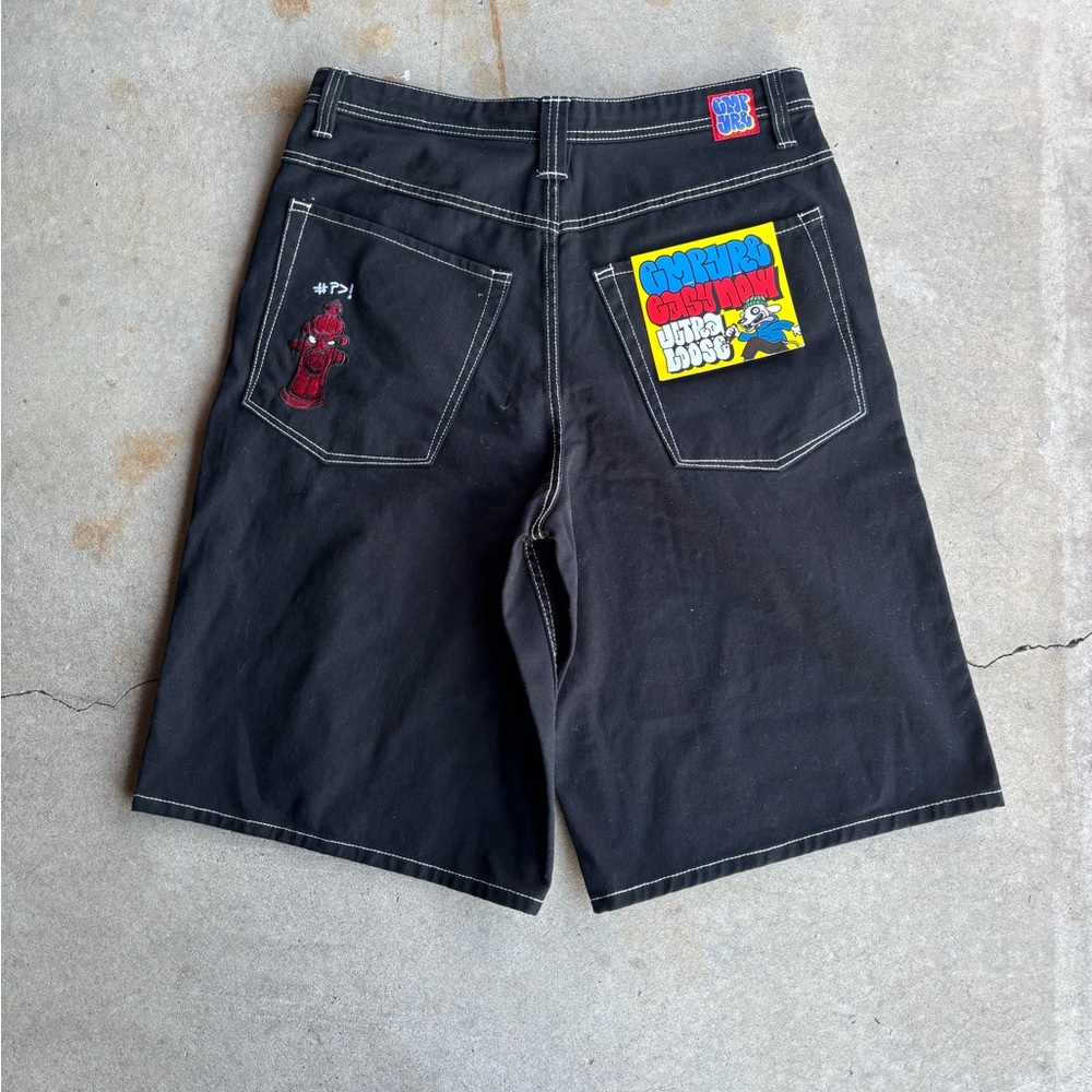 Empyre Black Graphic Jean Shorts
